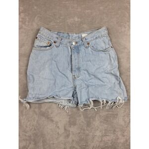 Vintage Levi's 17501 Jean‎ Shorts Womens Juniors 11 Blue Cut Off Denim USA Made